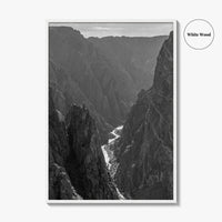 Black Canyon of the Gunnison Black and White Fine Art Photo Print, Colorado Poster
