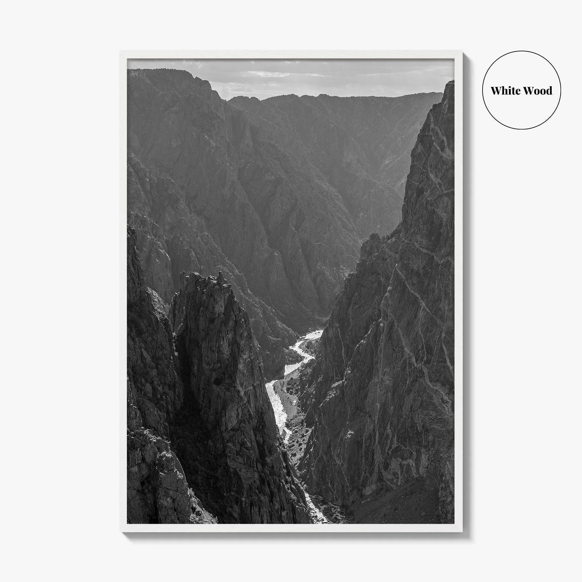 Black Canyon of the Gunnison Black and White Fine Art Photo Print, Colorado Poster