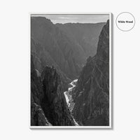 Black Canyon of the Gunnison Black and White Fine Art Photo Print, Colorado Poster