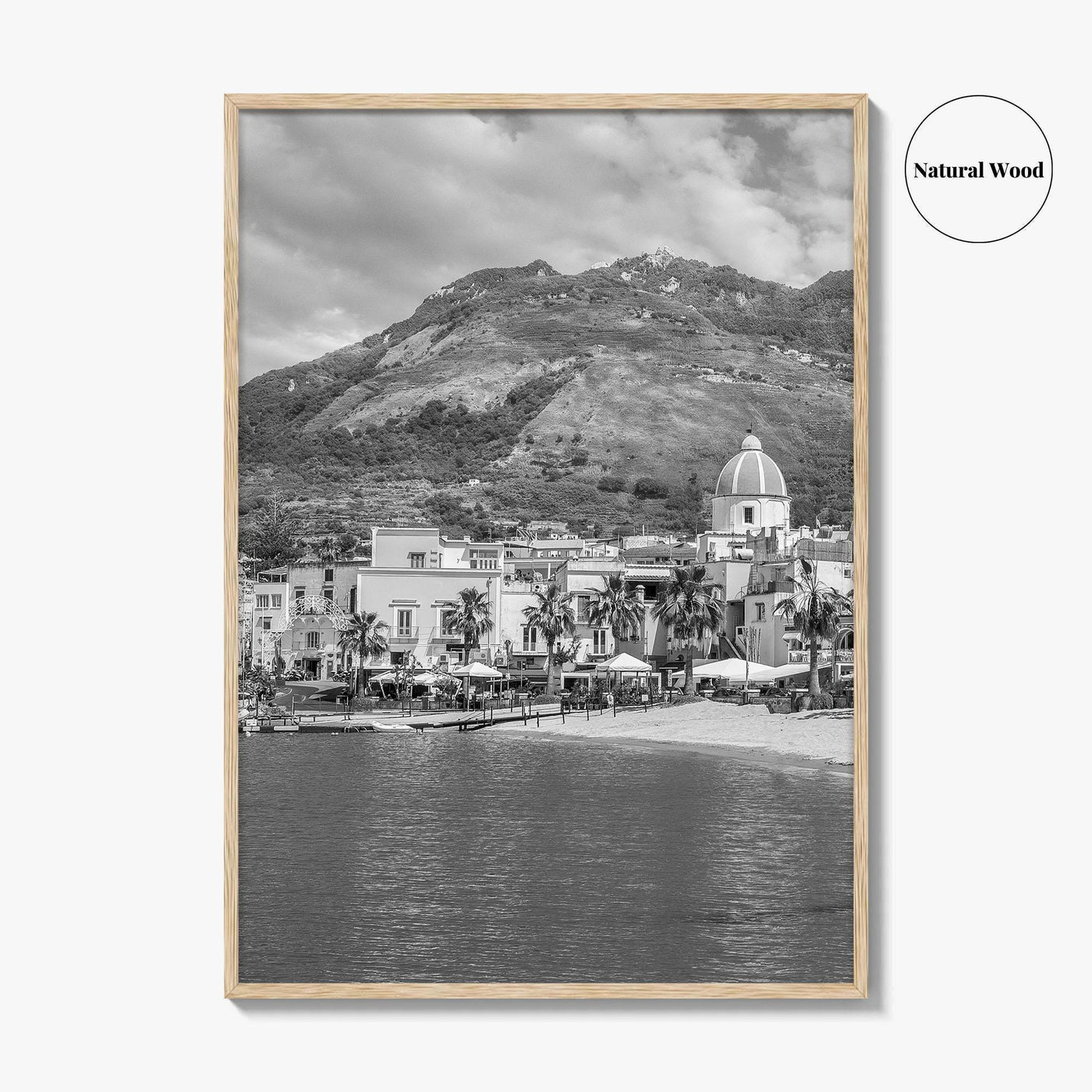 Ischia Black and White Fine Art Photo Print, Forio, Italy Wall Decor Poster