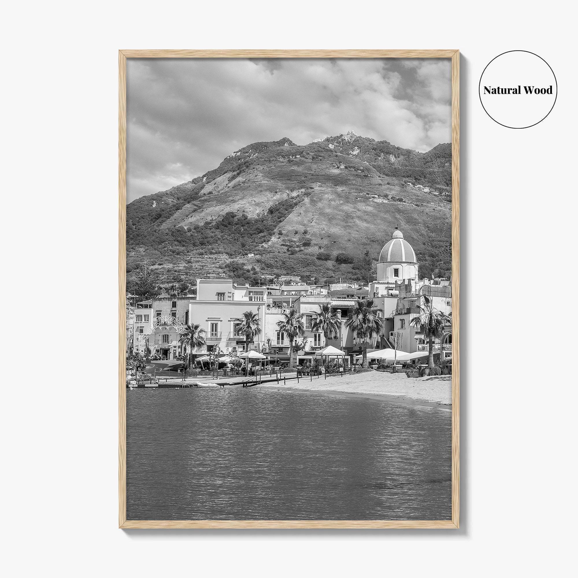 Ischia Black and White Fine Art Photo Print, Forio, Italy Wall Decor Poster