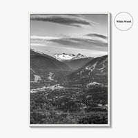 Whistler Black and White Fine Art Photo Print, Blackcomb Canada Panoramic Poster