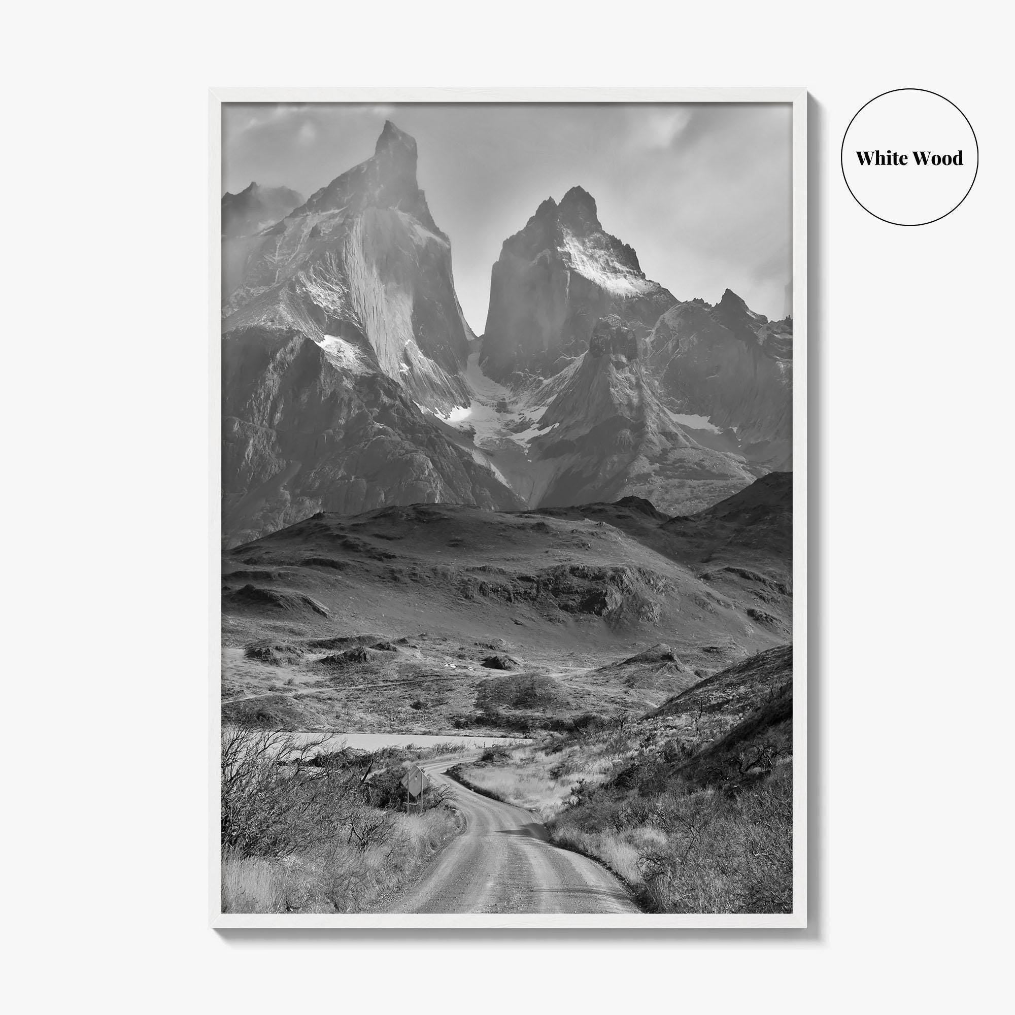 Torres del Paine Black and White Fine Art Photo Print, Patagonia Chile, Lake Pehoe