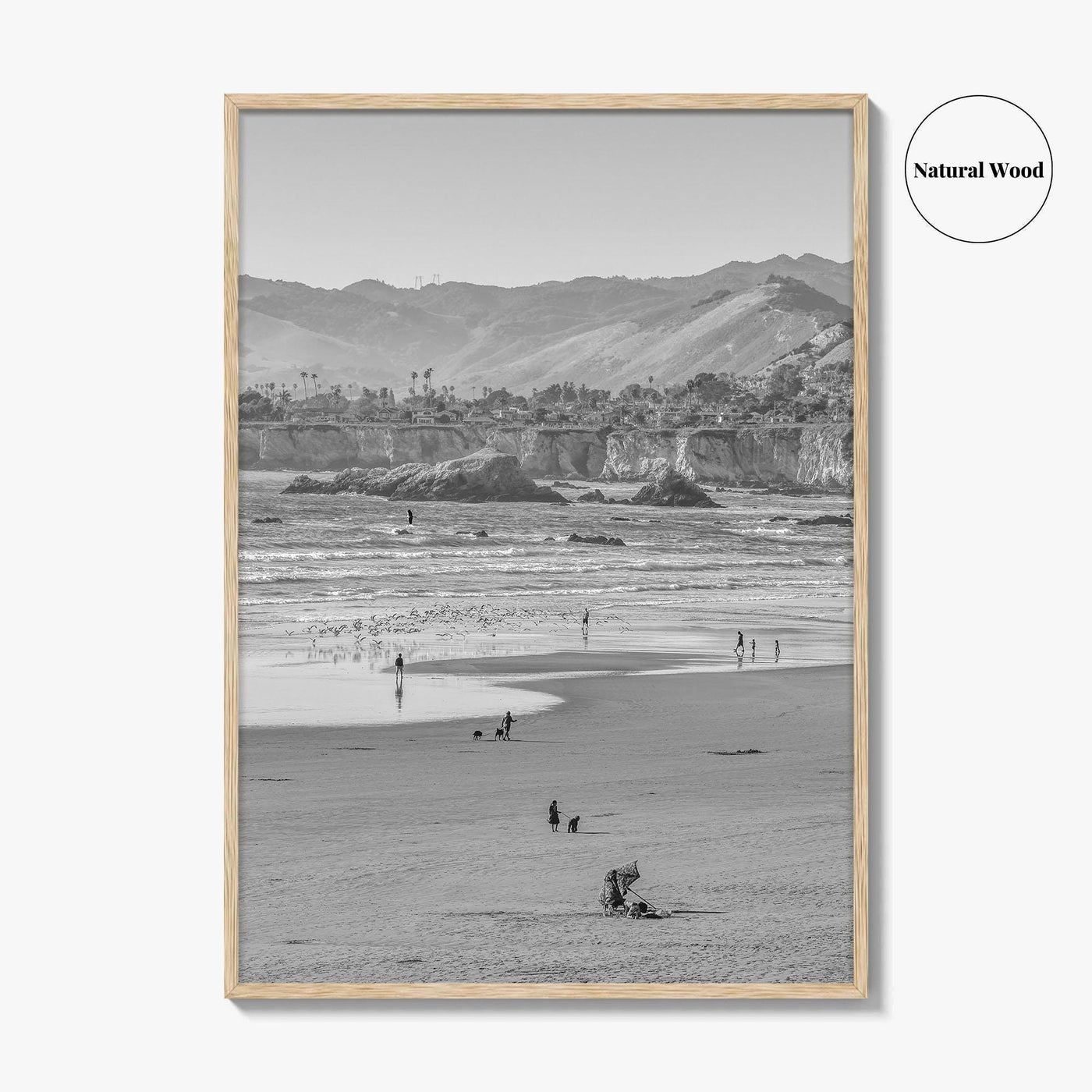 Pismo Beach Black and White Fine Art Photo Print, San Luis Obispo California Poster
