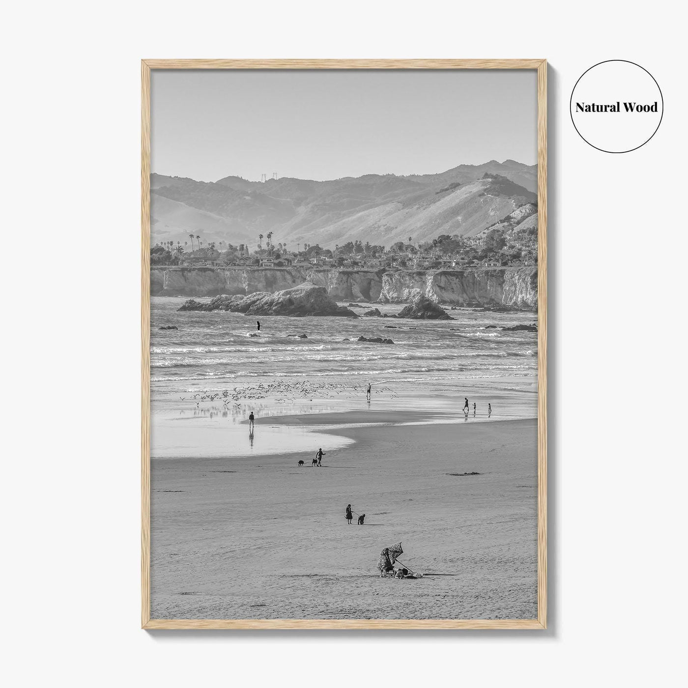 Pismo Beach Black and White Fine Art Photo Print, San Luis Obispo California Poster