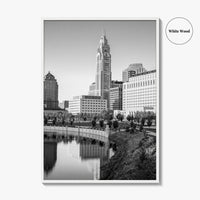 Columbus Ohio Skyline Black and White Fine Art Photo Print, Wall Poster, USA