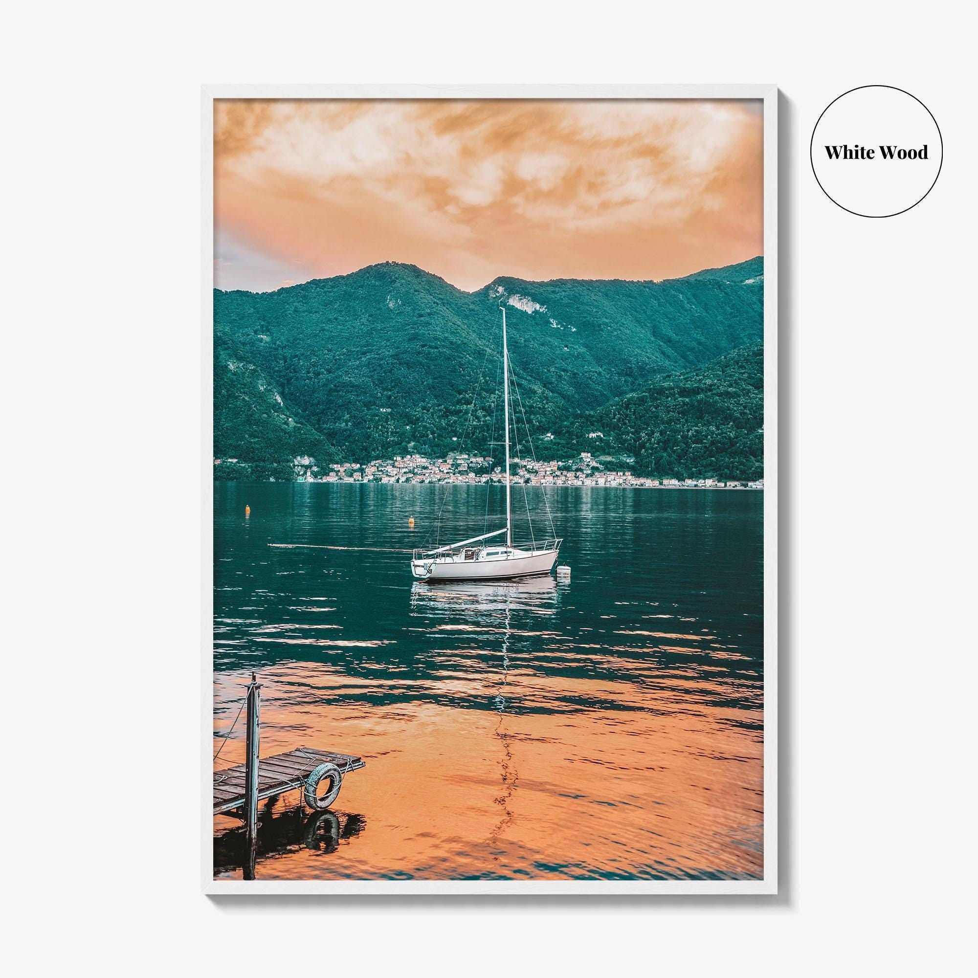 Lake Como Fine Art Photo Print, Italy Wall Poster, Sailboat, Lombardy