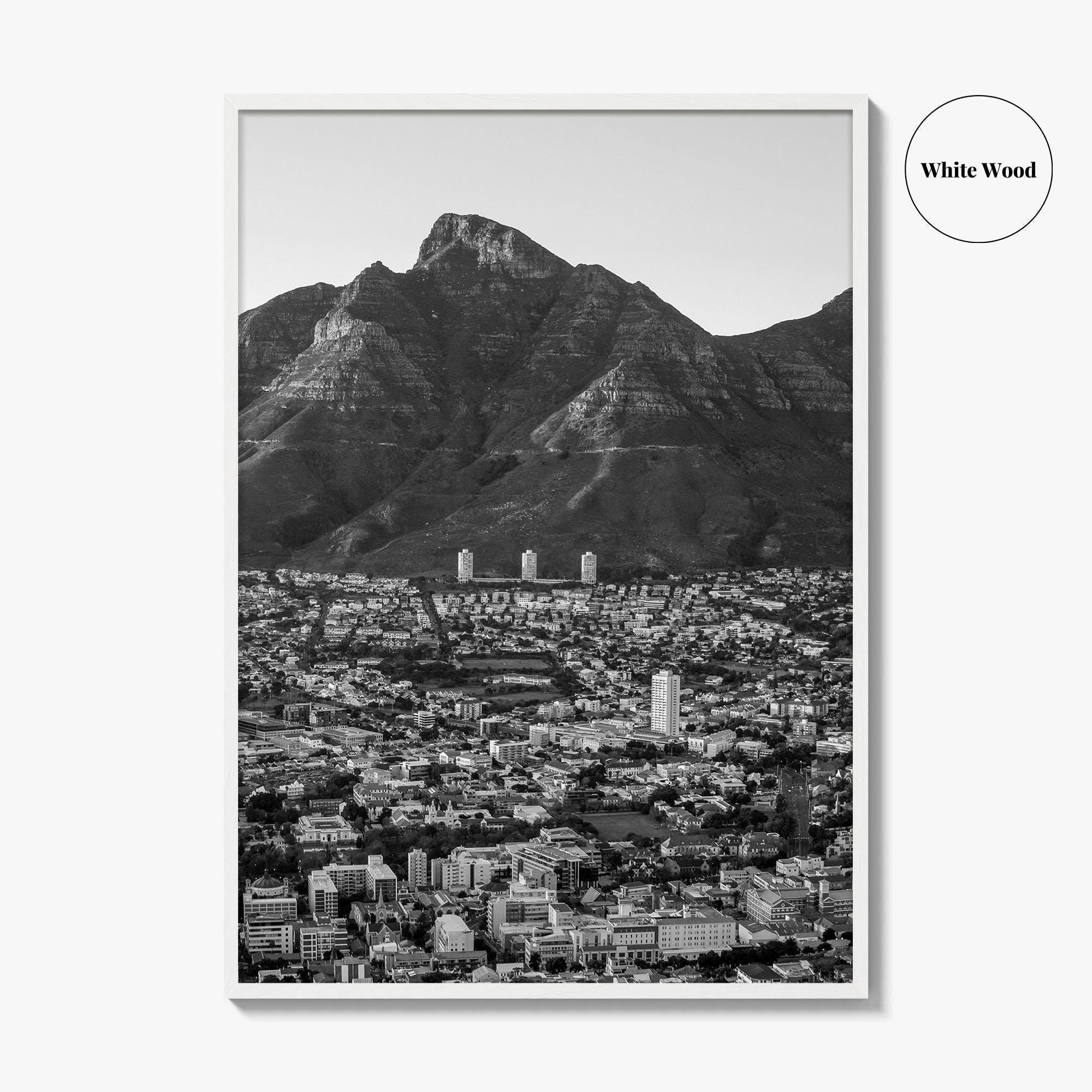 Cape Town Black and White Fine Art Photo Print, Table Mountain South Africa Poster