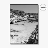 Mallorca Black and White Fine Art Photo Print, Calo Des Moro Majorca Spain Poster
