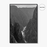 Black Canyon of the Gunnison Black and White Fine Art Photo Print, Colorado Poster