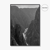 Black Canyon of the Gunnison Black and White Fine Art Photo Print, Colorado Poster