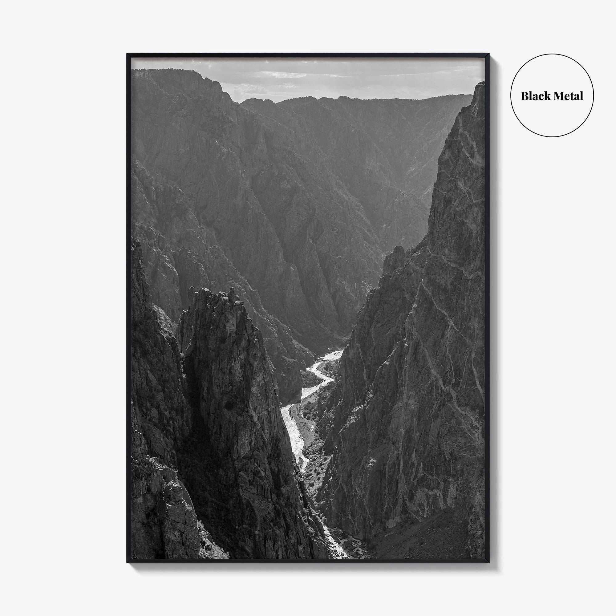 Black Canyon of the Gunnison Black and White Fine Art Photo Print, Colorado Poster
