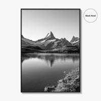 Bachalpsee Black and White Fine Art Photo Print, Eiger Grindelwald Swiss Alps Poster