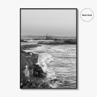 Santa Cruz Black and White Fine Art Photo Print, Surfing California Poster