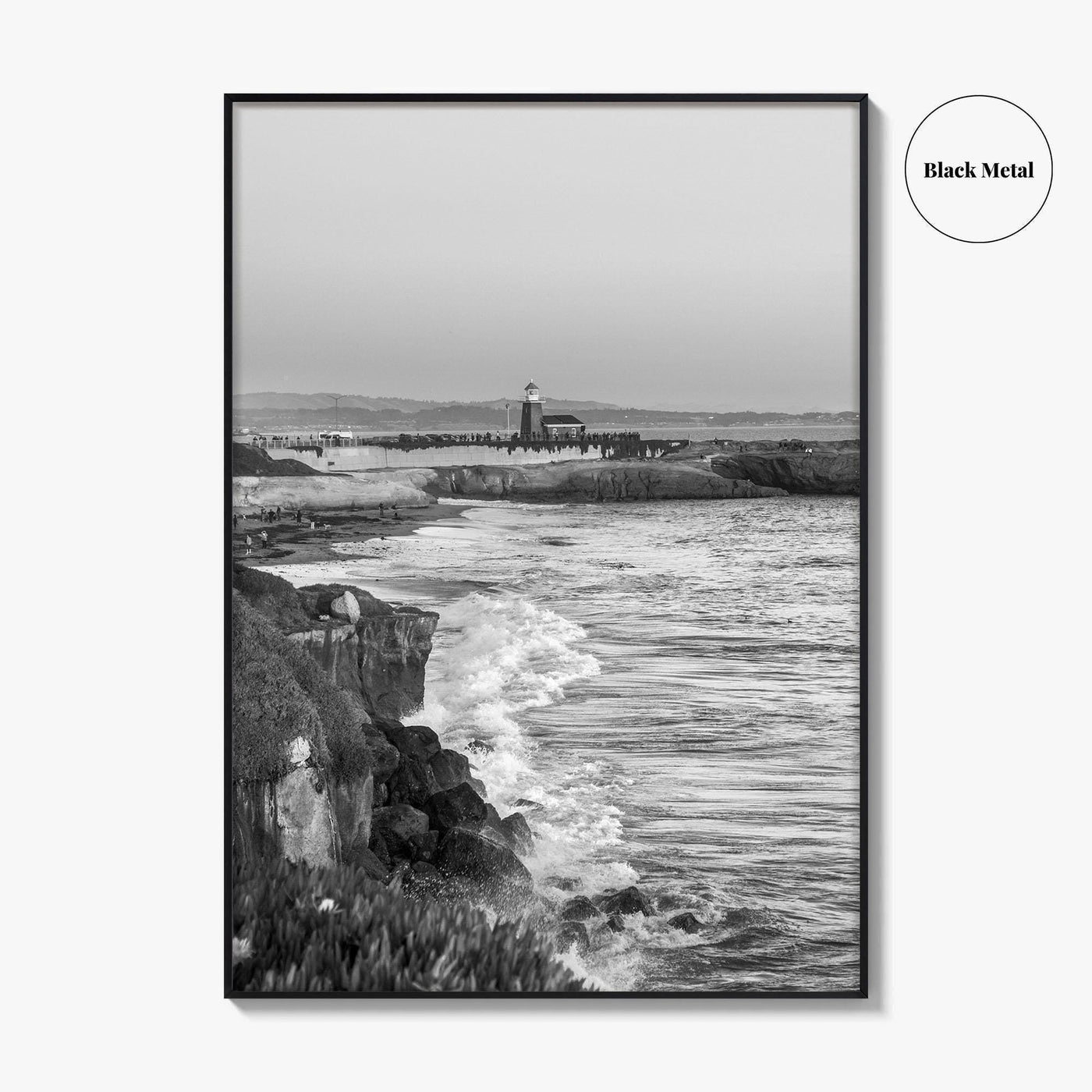 Santa Cruz Black and White Fine Art Photo Print, Surfing California Poster