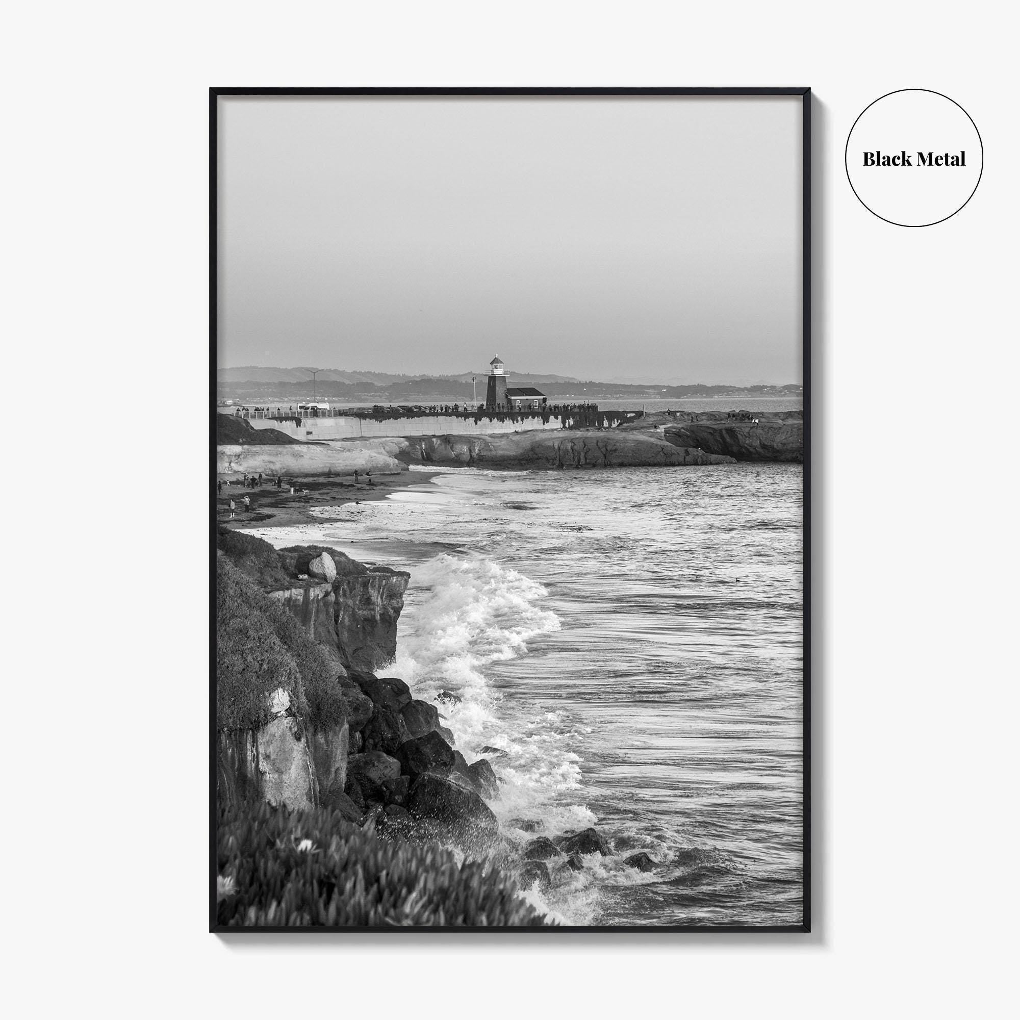Santa Cruz Black and White Fine Art Photo Print, Surfing California Poster