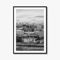 Anchorage Skyline Black and White Fine Art Photo Print, Alaska Poster, USA