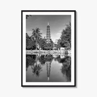 Hanoi Black and White Fine Art Photo Print, Tran Quoc Pagoda Vietnam Poster