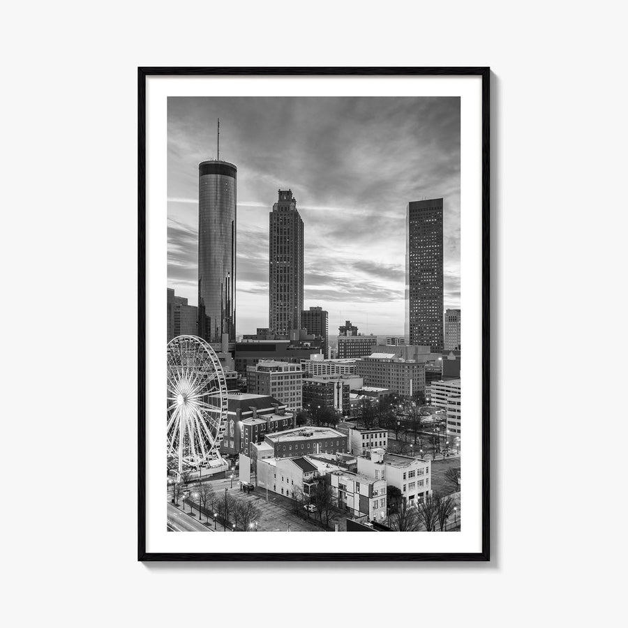 Atlanta Skyline Black and White Fine Art Photo Print, Georgia Poster