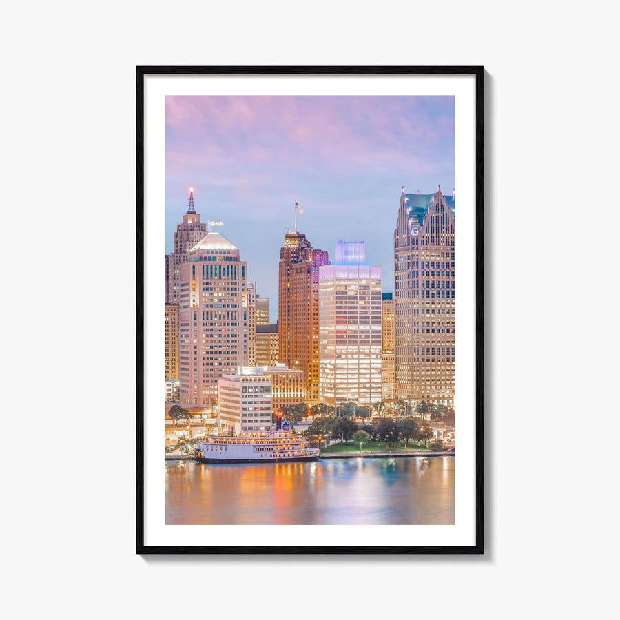 Detroit Skyline Fine Art Photo Print, Michigan USA, Wall Decor Poster