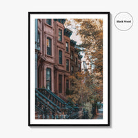 Park Slope Fine Art Photo Print, Brooklyn New York NYC Poster, Brownstone Autumn