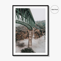 Auburn California Fine Art Photo Print, Foresthill Bridge Fog, American River Poster USA