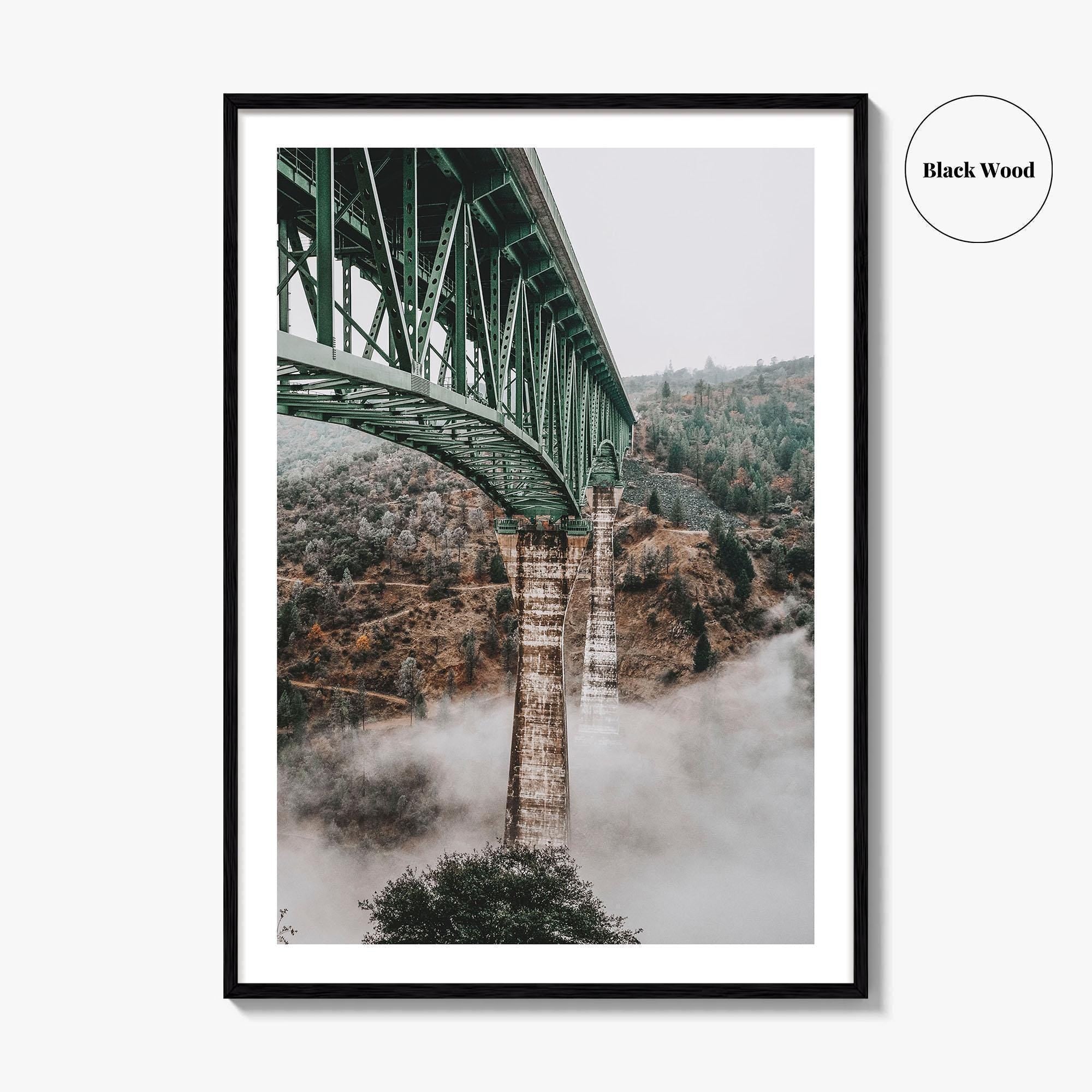 Auburn California Fine Art Photo Print, Foresthill Bridge Fog, American River Poster USA