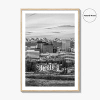 Anchorage Skyline Black and White Fine Art Photo Print, Alaska Poster, USA
