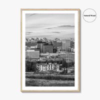 Anchorage Skyline Black and White Fine Art Photo Print, Alaska Poster, USA