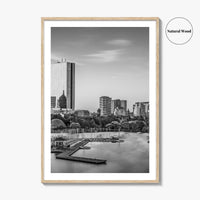 Boston Skyline Black and White Fine Art Photo Print, Massachusetts USA, Wall Decor