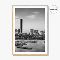 Boston Skyline Black and White Fine Art Photo Print, Massachusetts USA, Wall Decor