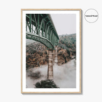 Auburn California Fine Art Photo Print, Foresthill Bridge Fog, American River Poster USA