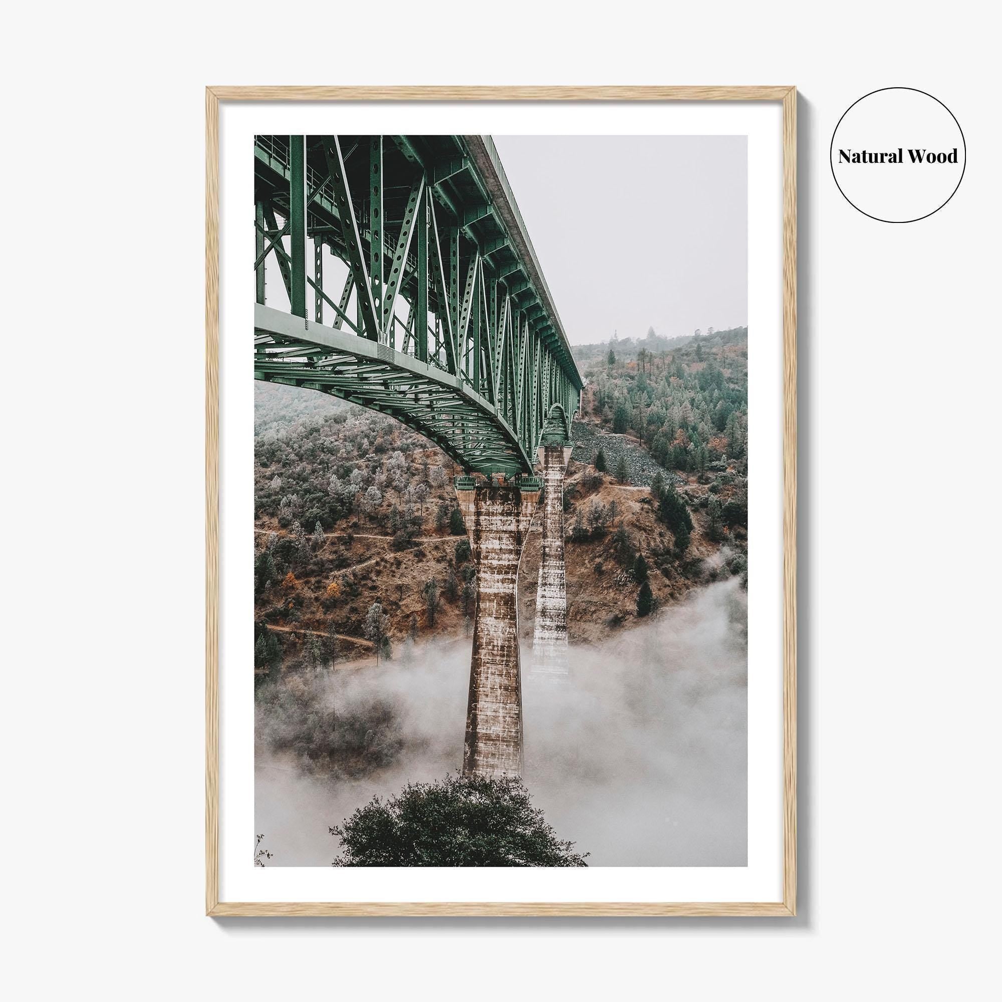 Auburn California Fine Art Photo Print, Foresthill Bridge Fog, American River Poster USA