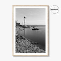 New Haven Lighthouse Black and White Fine Art Photo Print, Connecticut, USA Wall Poster