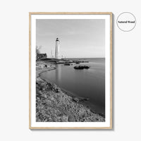 New Haven Lighthouse Black and White Fine Art Photo Print, Connecticut, USA Wall Poster