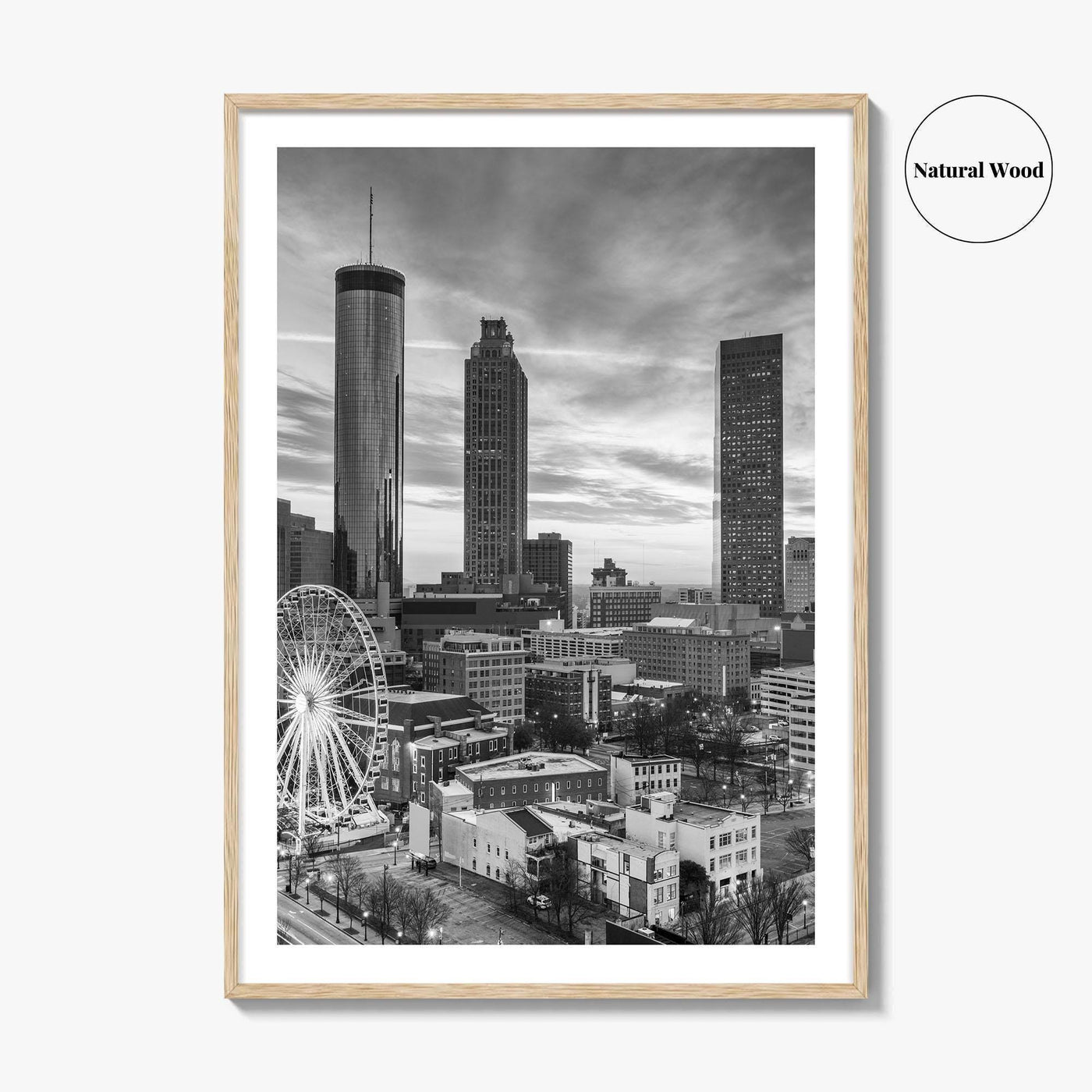 Atlanta Skyline Black and White Fine Art Photo Print, Georgia Poster
