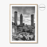 Atlanta Skyline Black and White Fine Art Photo Print, Georgia Poster