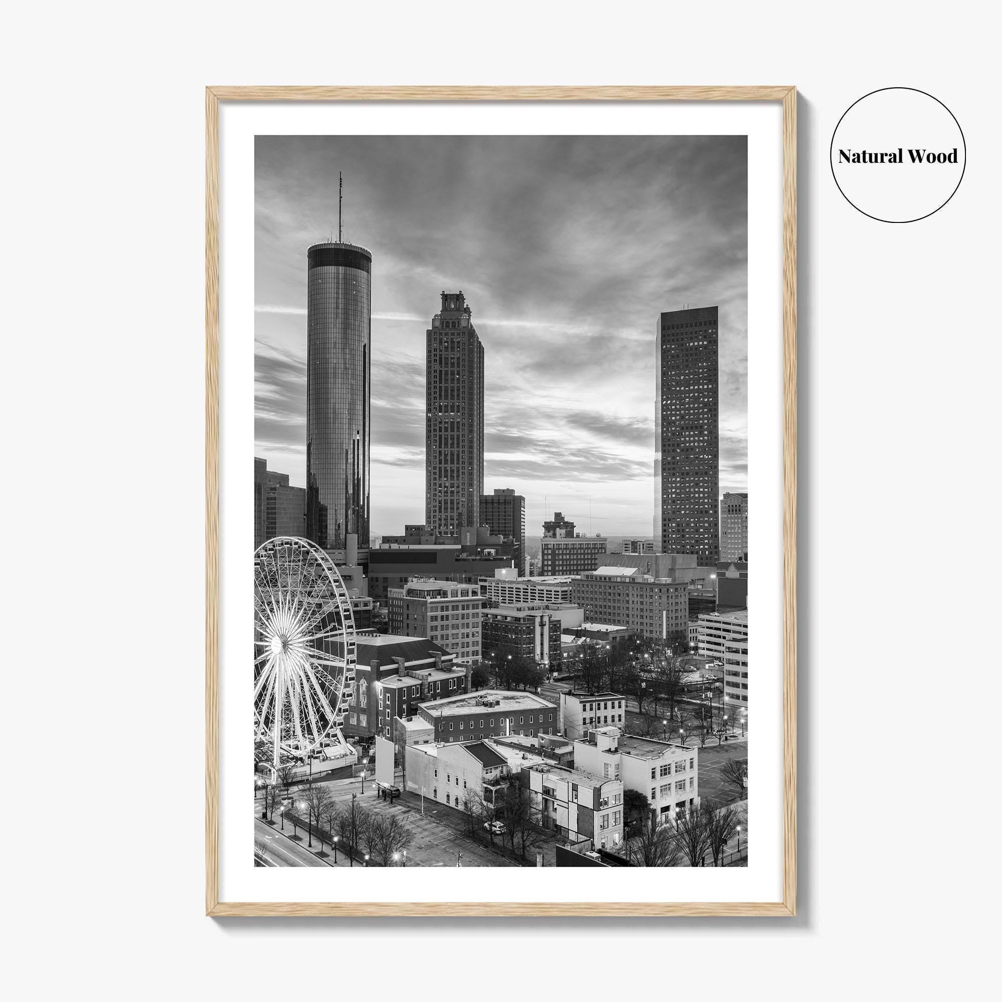 Atlanta Skyline Black and White Fine Art Photo Print, Georgia Poster