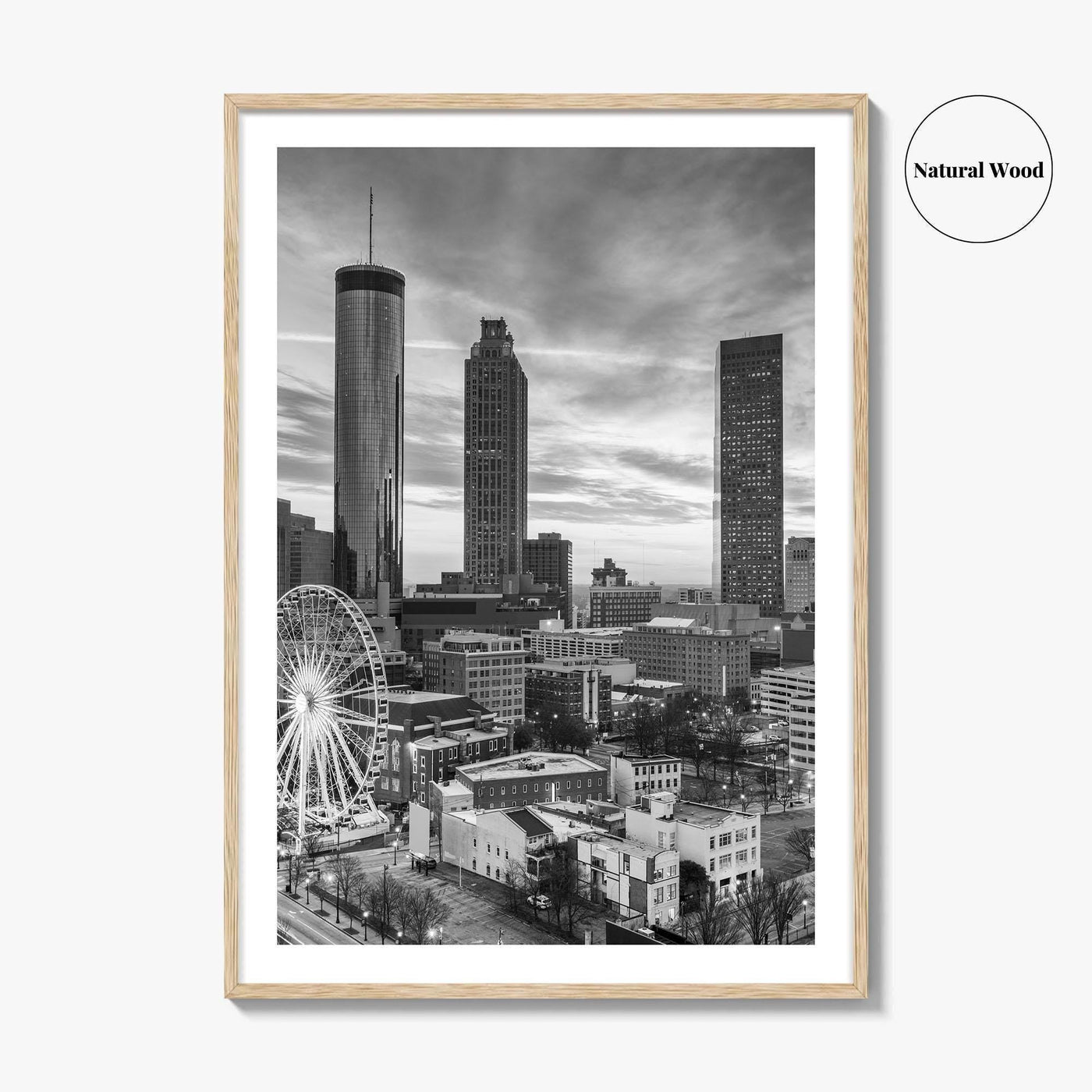 Atlanta Skyline Black and White Fine Art Photo Print, Georgia Poster