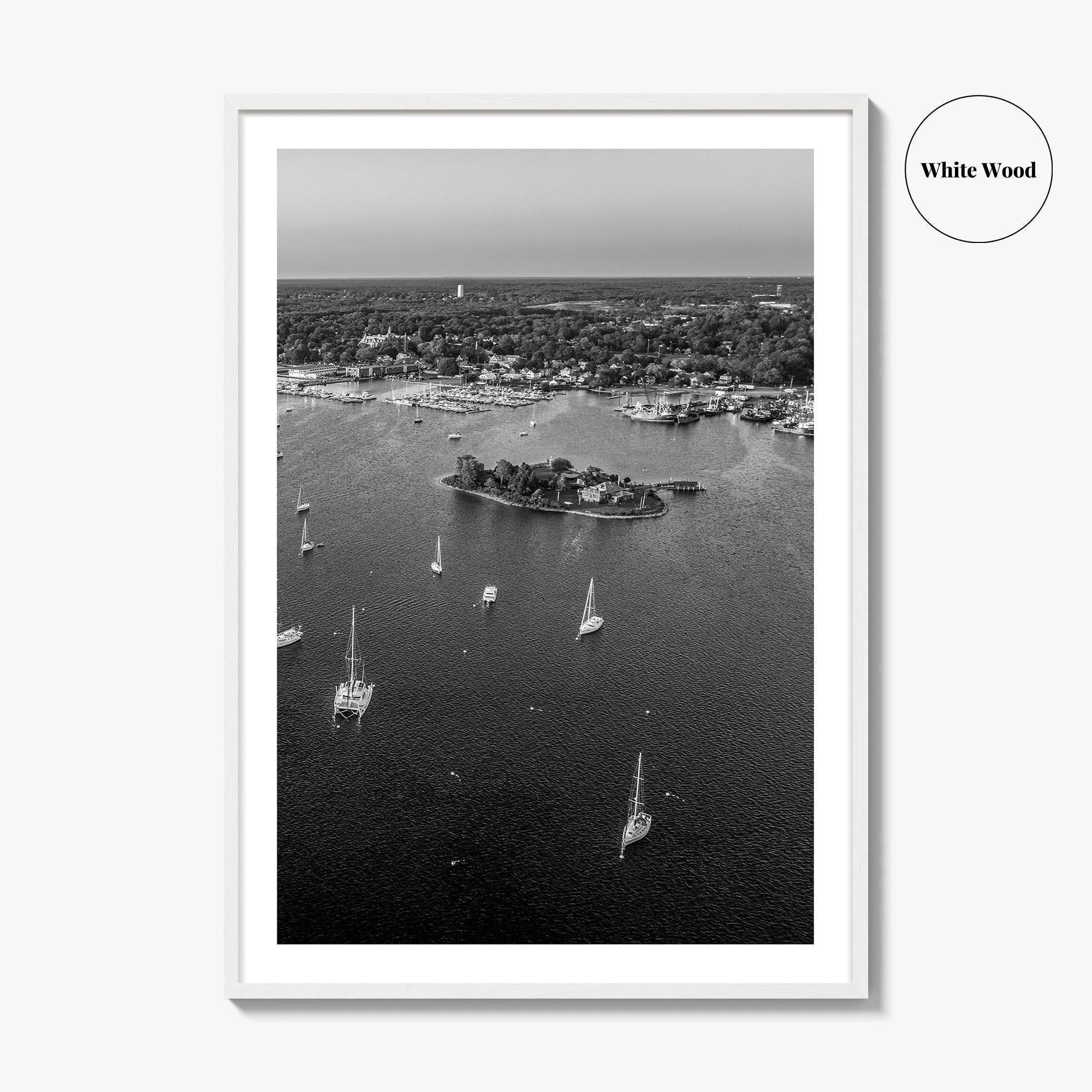 New Bedford Harbor Black and White Fine Art Photo Print, Popes Island Massachusetts Poster