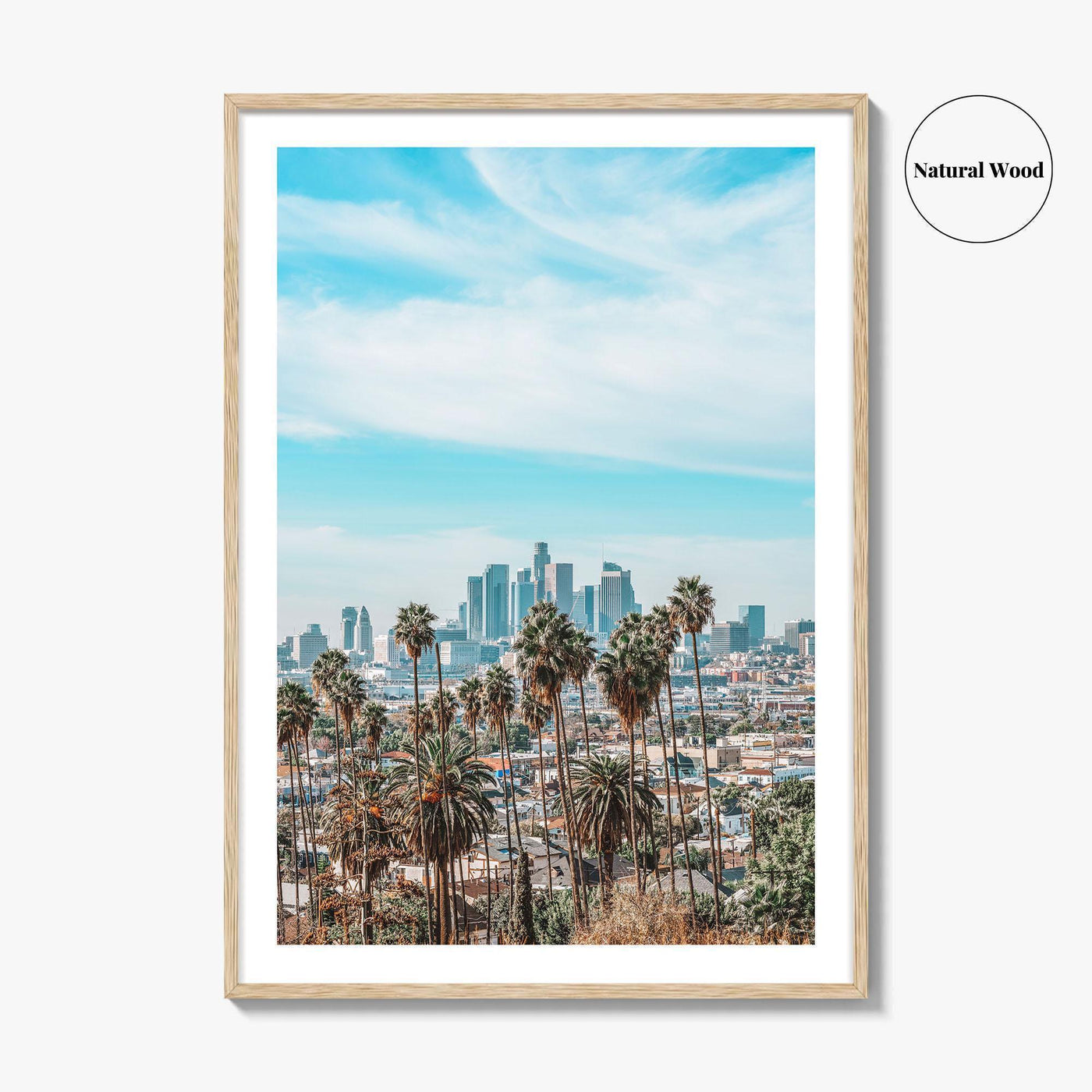 Los Angeles Skyline Fine Art Photo Print, Downtown, Palm Trees, California, LA Poster