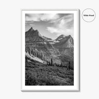 Glacier National Park Black and White Fine Art Photo Print, Montana, Poster, Wall Decor