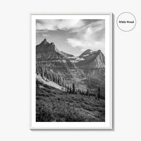 Glacier National Park Black and White Fine Art Photo Print, Montana, Poster, Wall Decor
