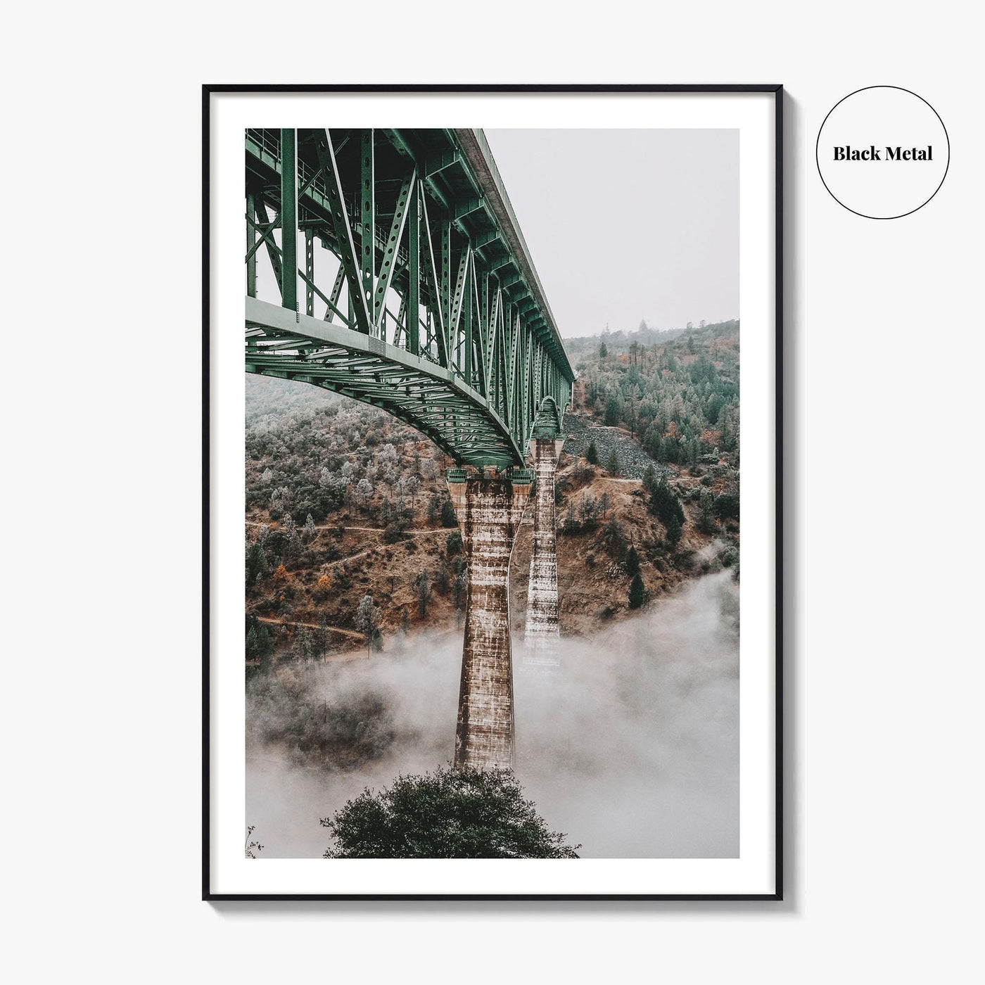 Auburn California Fine Art Photo Print, Foresthill Bridge Fog, American River Poster USA