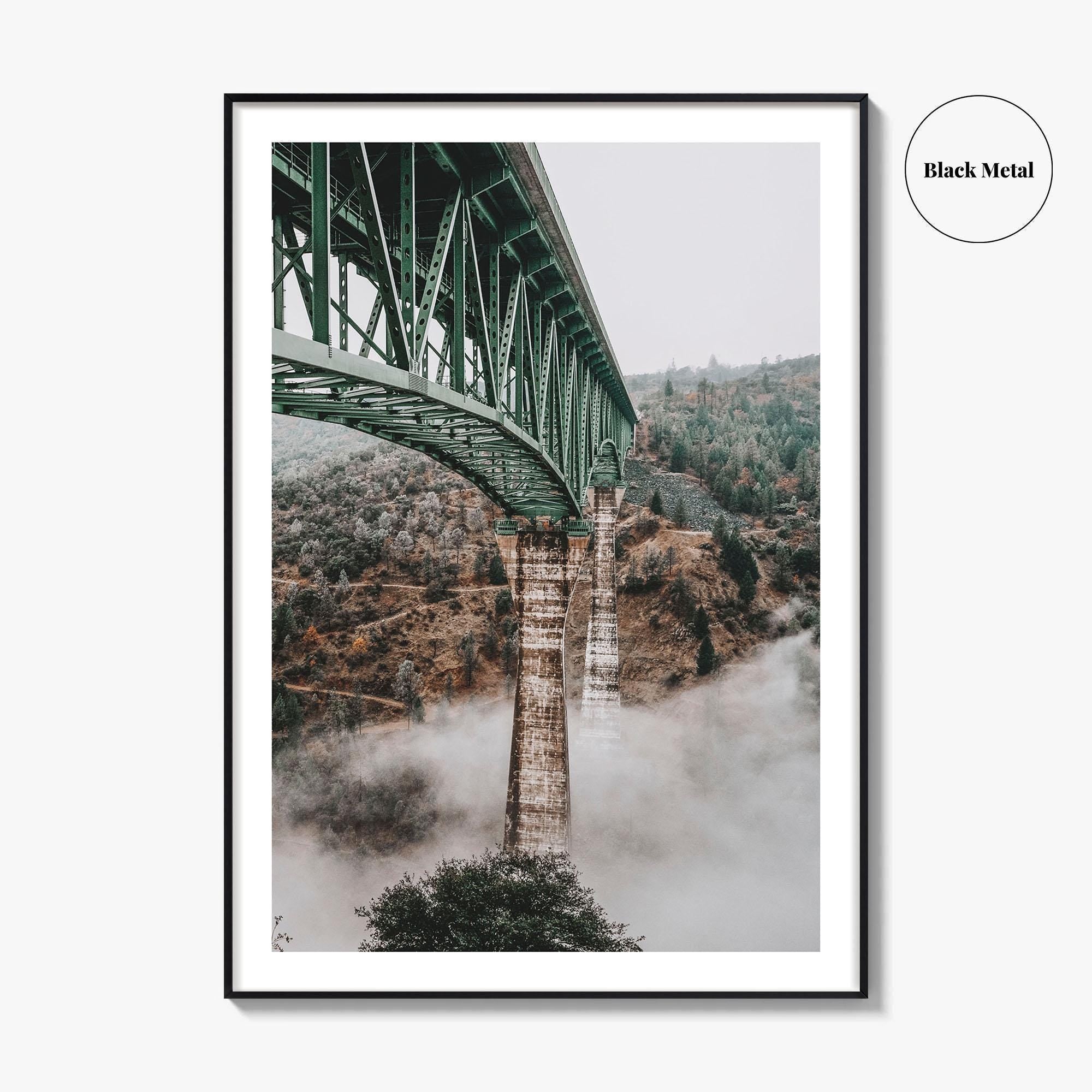 Auburn California Fine Art Photo Print, Foresthill Bridge Fog, American River Poster USA