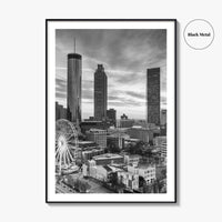 Atlanta Skyline Black and White Fine Art Photo Print, Georgia Poster