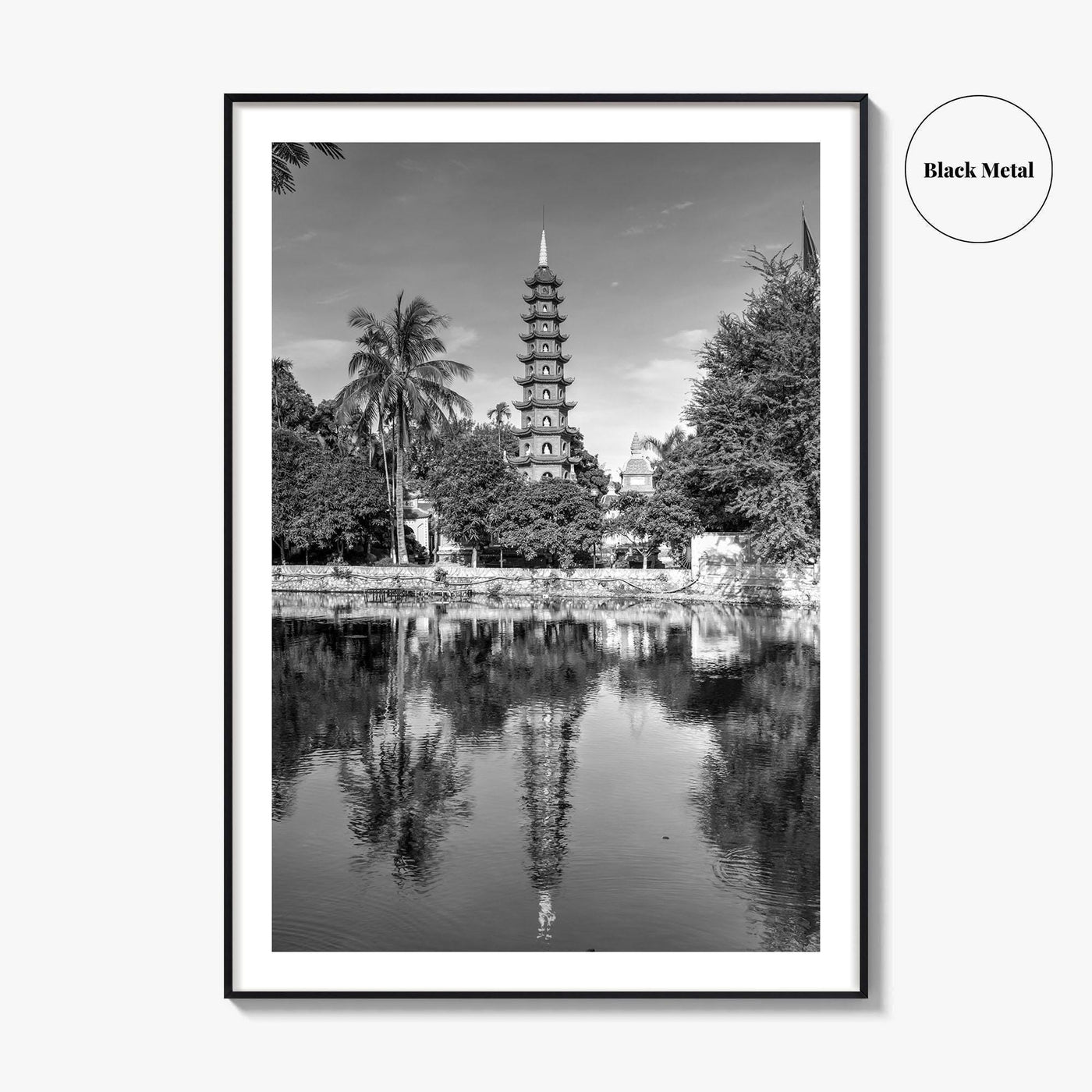 Hanoi Black and White Fine Art Photo Print, Tran Quoc Pagoda Vietnam Poster
