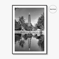 Hanoi Black and White Fine Art Photo Print, Tran Quoc Pagoda Vietnam Poster