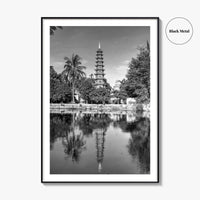 Hanoi Black and White Fine Art Photo Print, Tran Quoc Pagoda Vietnam Poster
