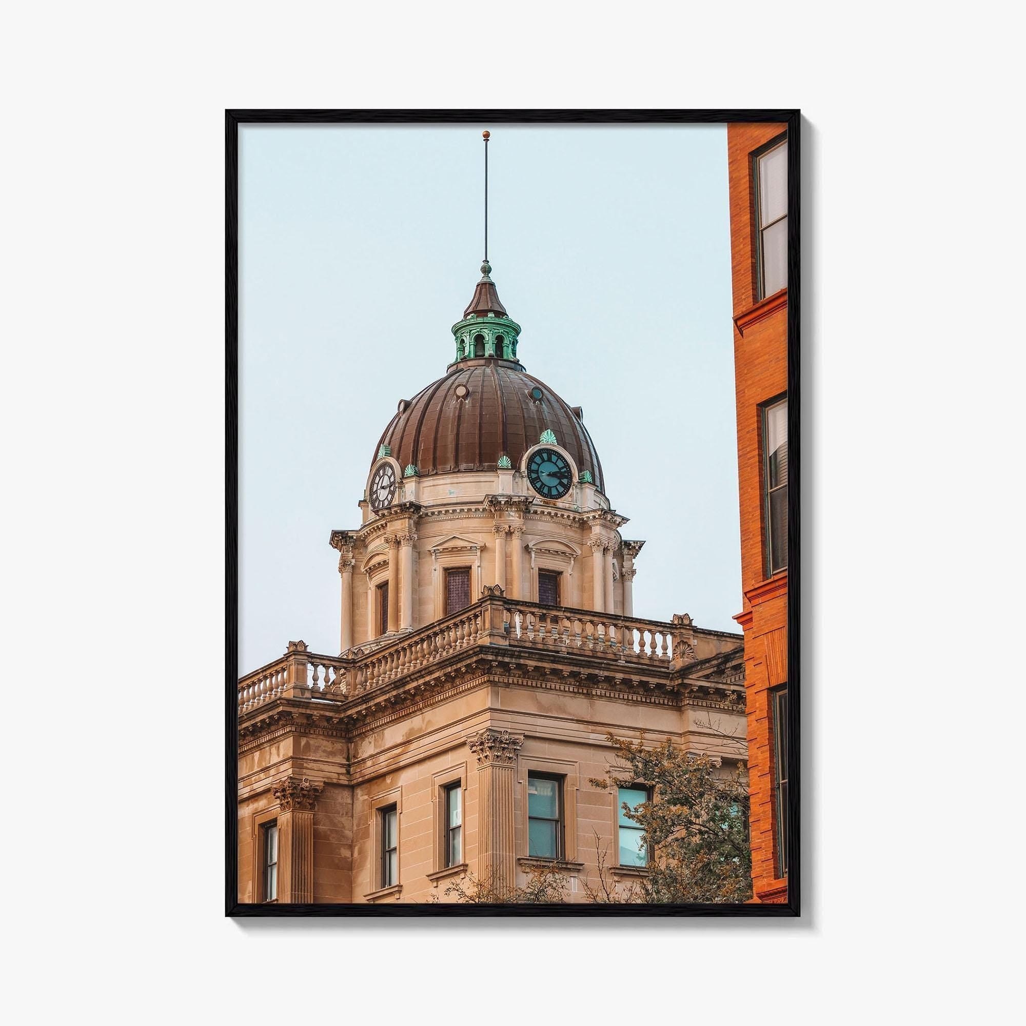 Bloomington Fine Art Photo Print, McLean County Courthouse Wall Poster, Illinois USA